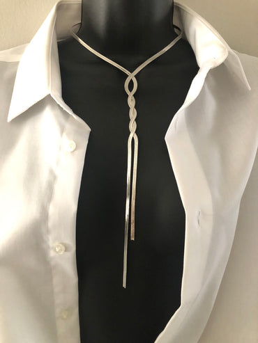 Body Jewelry Chain Herringbone Y Lariat Braided Necklace Gold Silver Color Fashion Twisted Body Tassel Crossover Elegant Style