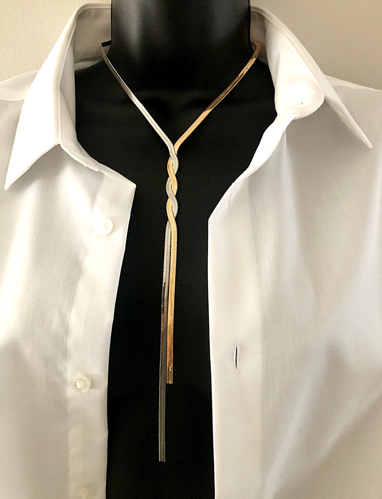 Body Jewelry Chain Herringbone Y Lariat Braided Necklace Gold Silver Color Fashion Twisted Body Tassel Crossover Elegant Style