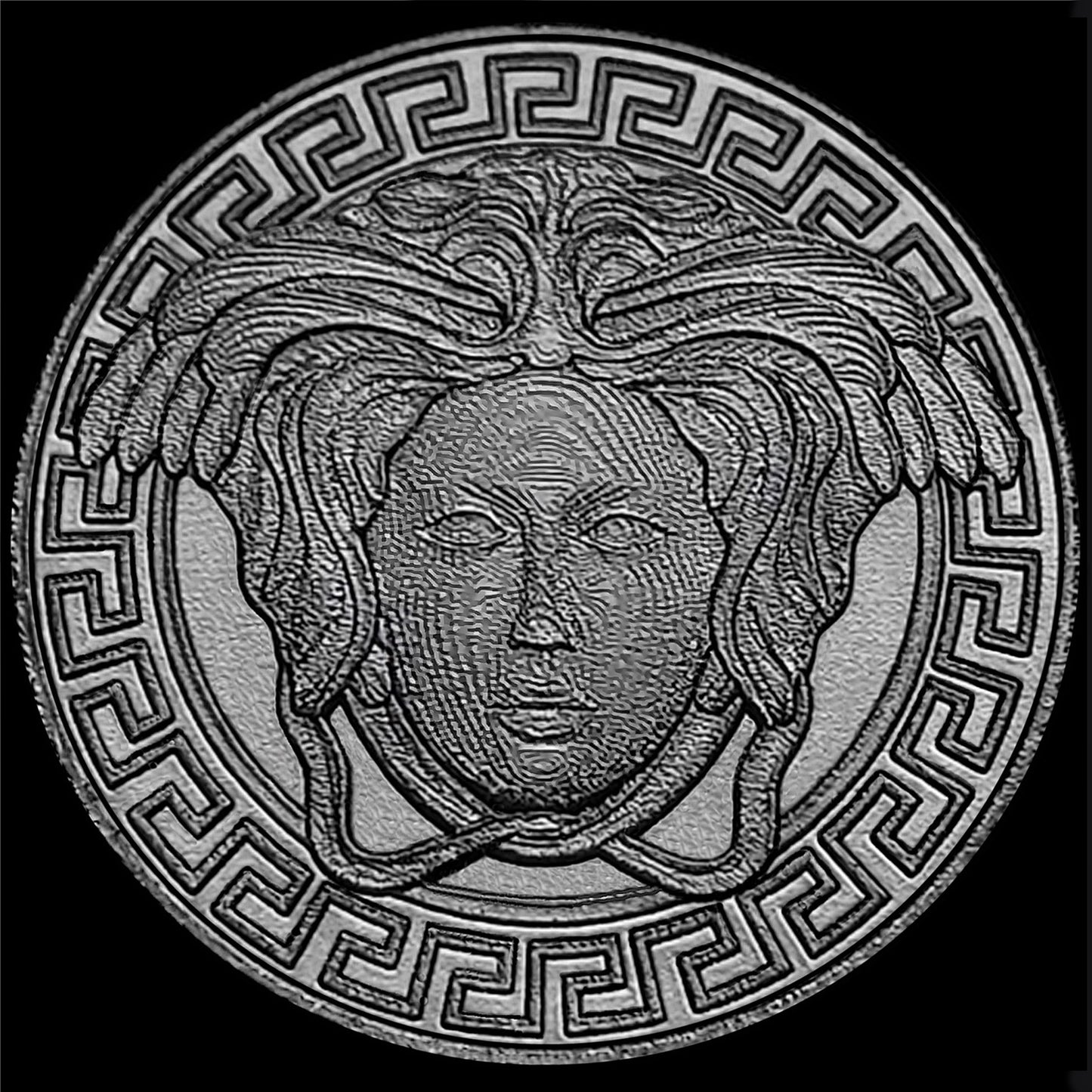 Medusa Head Engraved Watch Band for Garmin epix Pro 51mm Foretrex 601 701 Quatix 3 6X 7X D2 Tactix 7 Pro Instinct 2X Solar Black Stainless Steel Strap N13 -A26