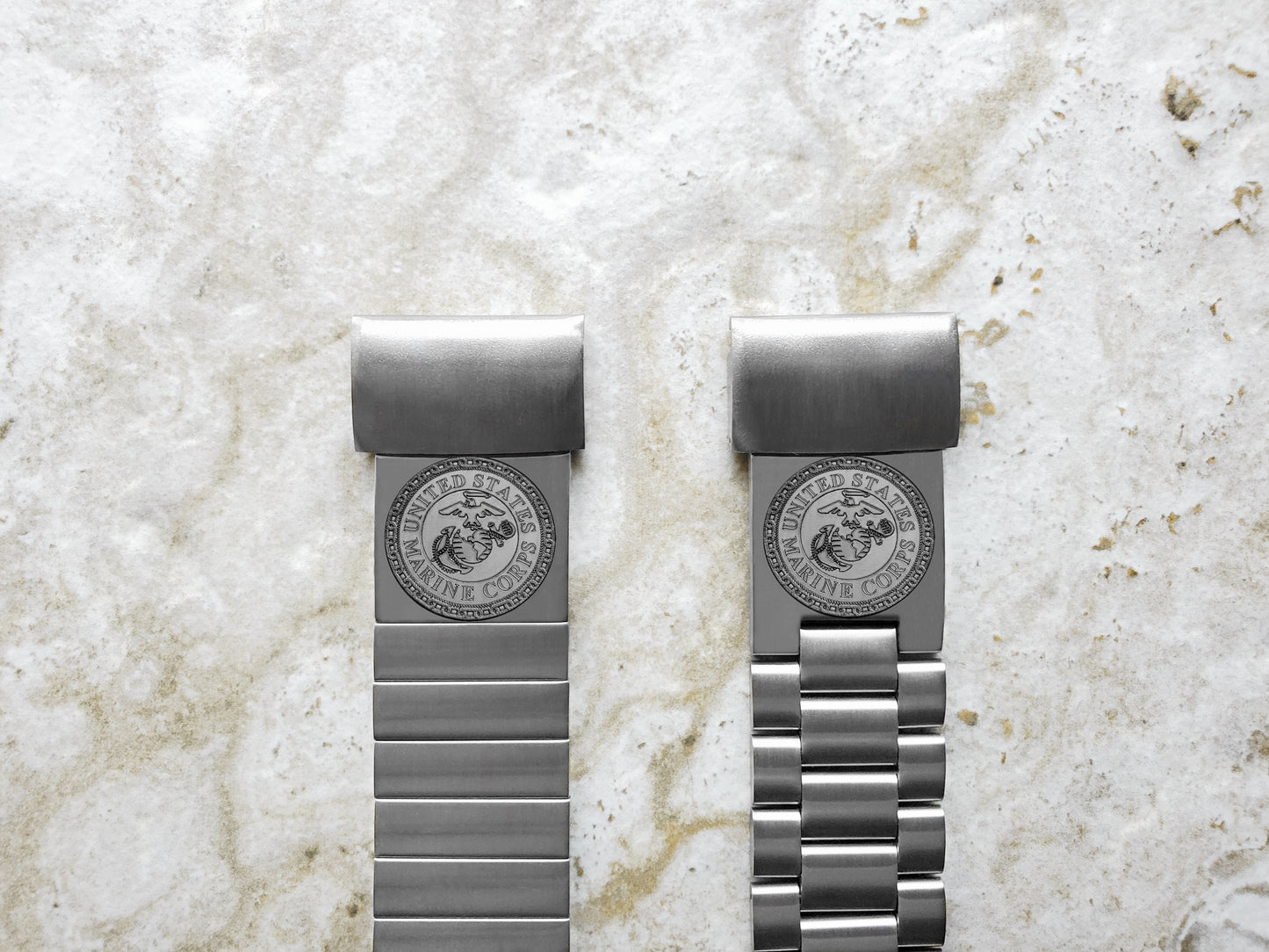 Marine Corps Engraved Watch Band for Garmin Fenix 7X Pro 6X Pro 5X Plus Fenix 3 Descent Mk3i 51mm Mk2i Mk2 Mk1 Enduro 2 Stainless Steel Strap MC1 -A26