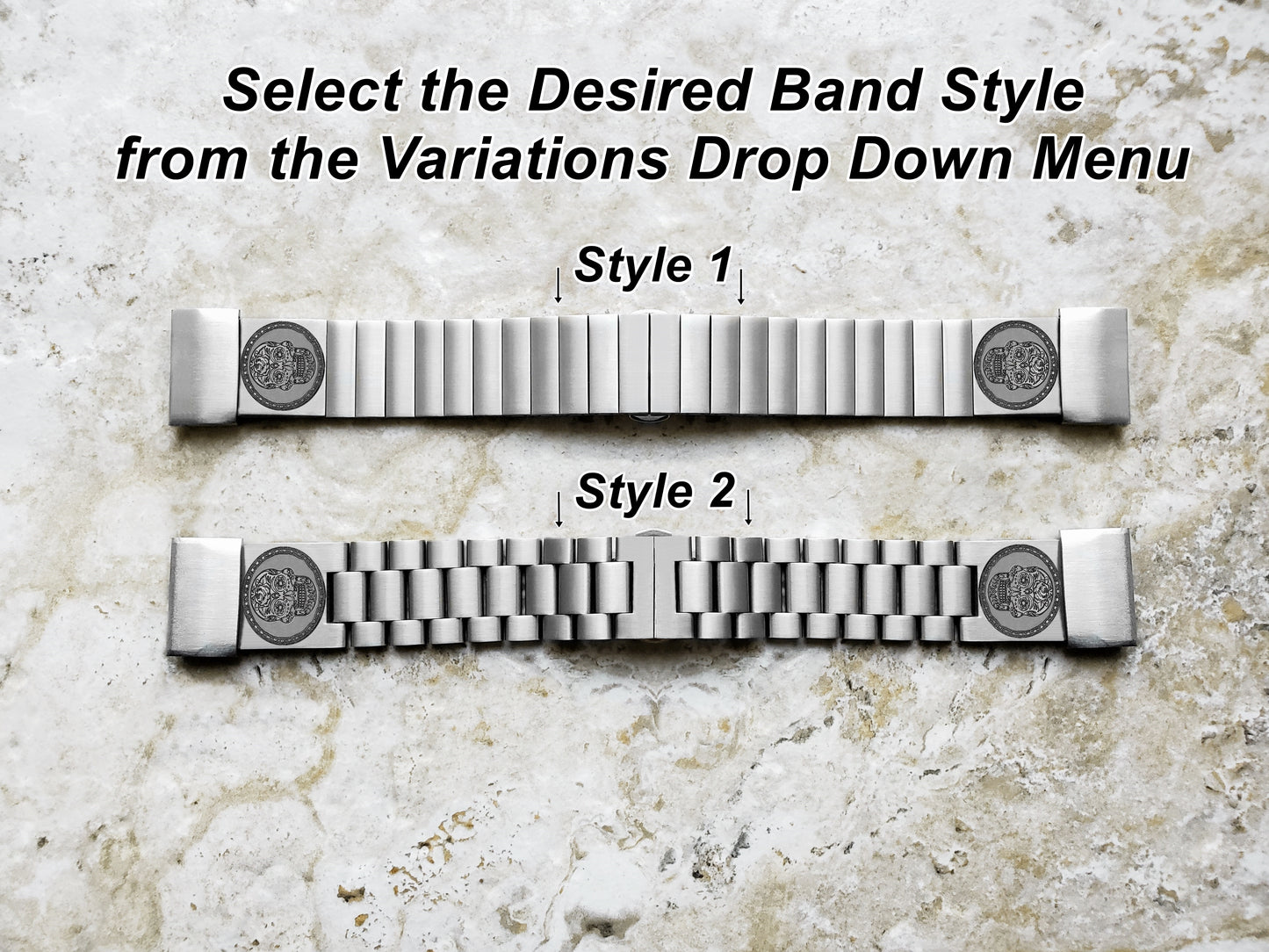 Engraved Watch Band Compatible with Garmin epix Pro 51mm Foretrex 601 701 Quatix 3 6X 7X D2 Tactix 7 Instinct 2X Solar Stainless Steel Strap SS2 A26