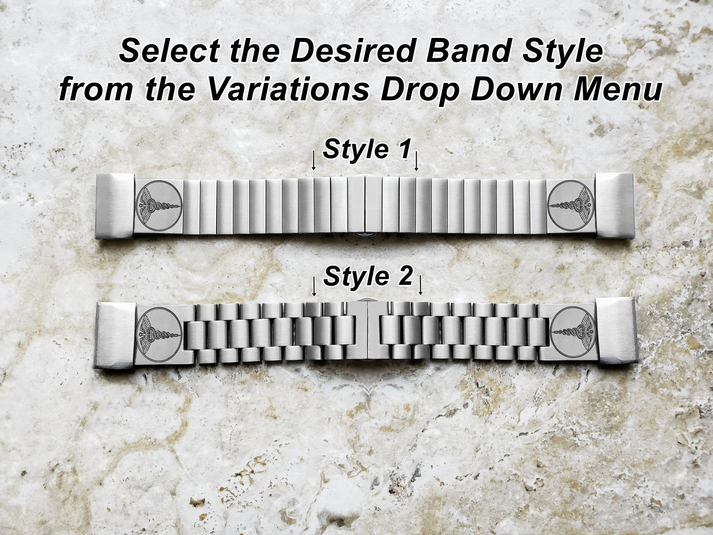 Medical Symbol Engraved Watch Band for Garmin epix Pro 51mm Foretrex 601 701 Quatix 3 6X 7X D2 Tactix 7 Pro Instinct 2X Solar Stainless Steel Strap MS1-A26
