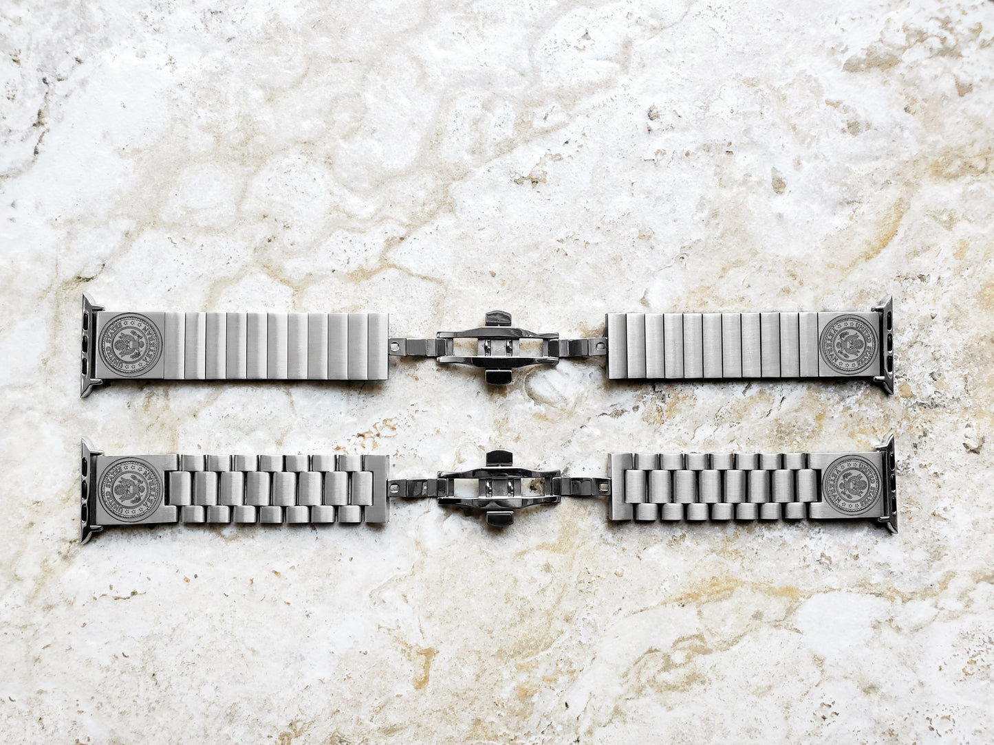 US Veteran Engraved Watch Band Compatible with Apple iWatch Ultra 2 9 8 7 SE 6 5 4 3 2 1 Case 38mm 40mm 41mm 42mm 44mm 45mm 49mm Stainless Steel Strap V3
