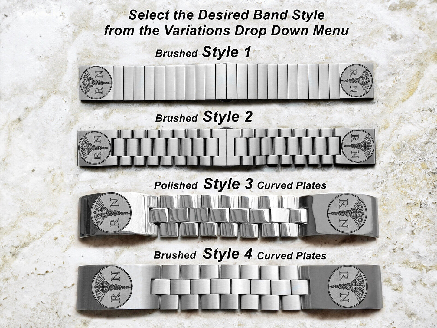 Registered Nurse Engraved Band for Garmin epix Pro 51mm Foretrex 601 701 Quatix 3 6X 7X D2 Tactix 7 Pro Instinct 2X Stainless Steel Strap RN1-A26