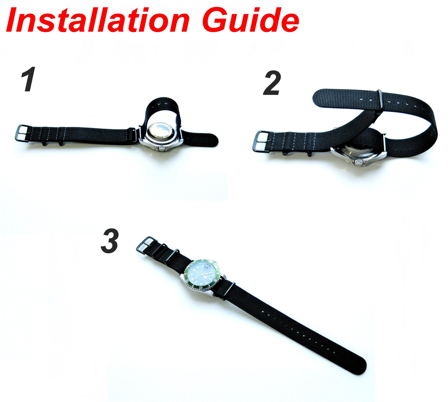 22mm 20mm 24mm Durable Long Lasting Nylon Band Strap for Luxury Sports and Casual Watches - Waterproof and Washable (NYL-ALLB)