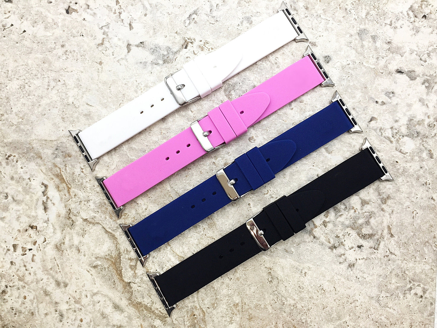 Apple iWatch Soft Rubber Band for All Series 38mm 40mm 41mm 42mm 44mm 45mm 49mm Smooth Waterproof Strap Highly Resistance AABB