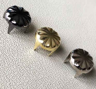 100pcs 9mm Gold Silver Gun Metal Color Prong Studs Rivets Craft Supplies Hardware Leatherworking for Fabric Leather Wood Rubber Projects -A1