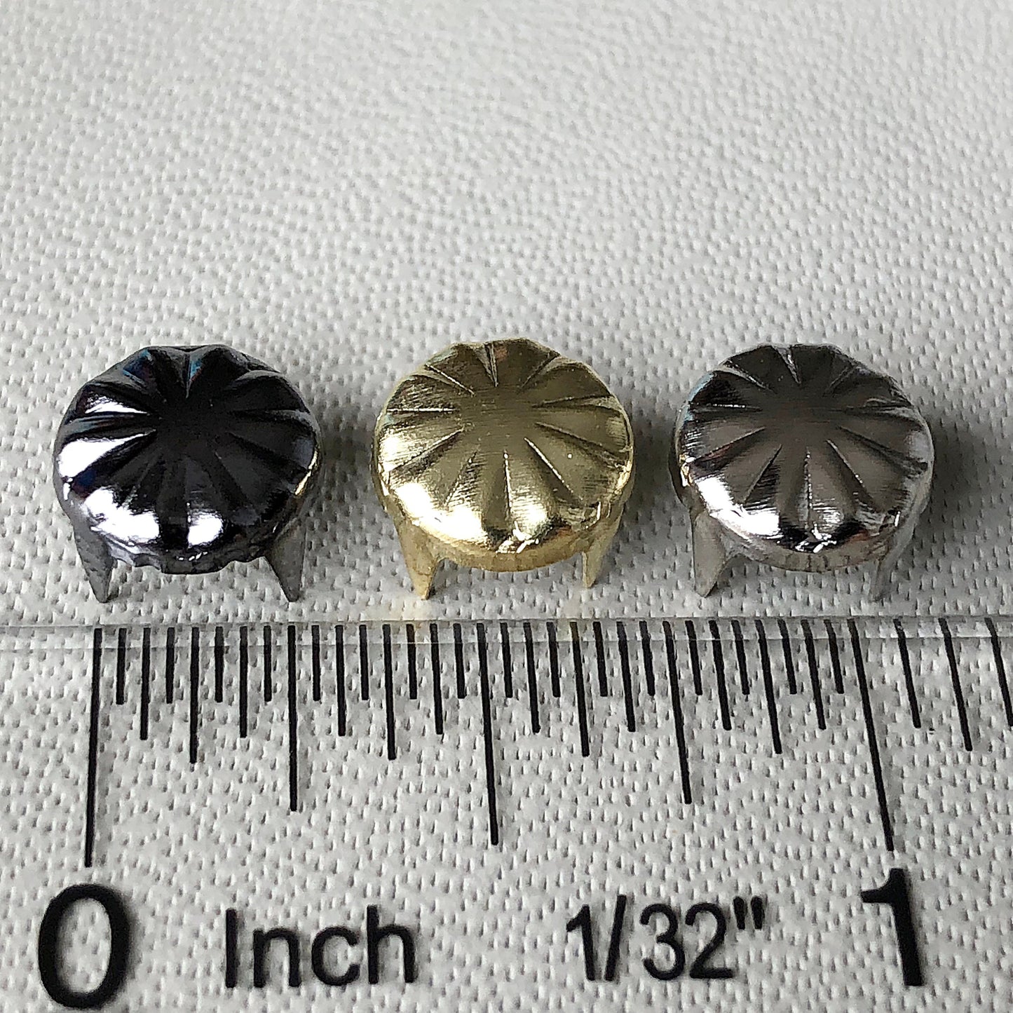 100pcs 9mm Gold Silver Gun Metal Color Prong Studs Rivets Craft Supplies Hardware Leatherworking for Fabric Leather Wood Rubber Projects -A1