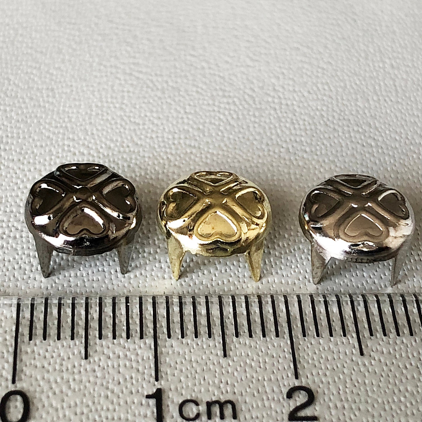 100pcs 9mm Gold Silver Gun Metal Color Prong Studs Rivets Craft Supplies Hardware Leatherworking for Fabric Leather Wood Rubber Projects -A4
