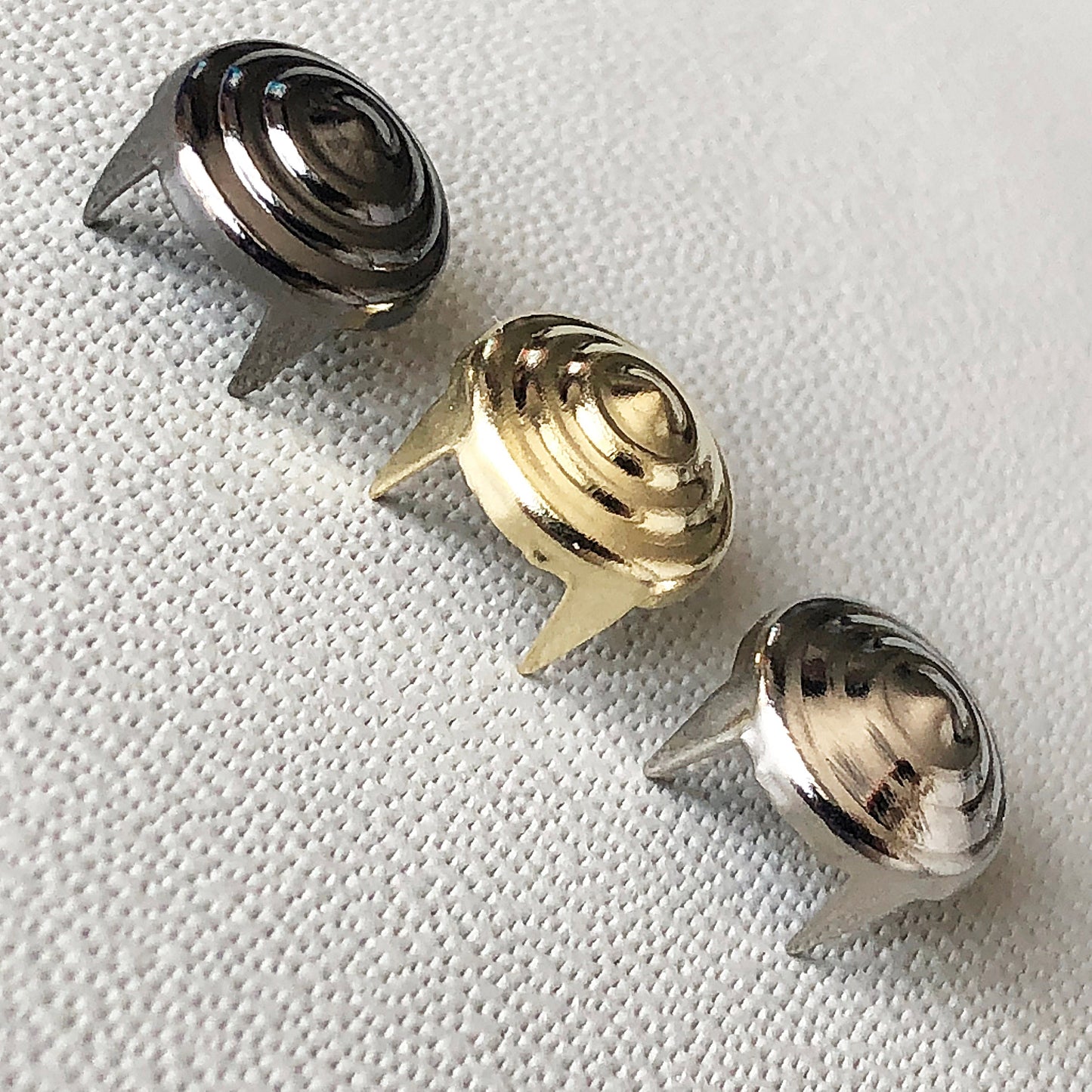 100pcs 9mm Gold Silver Gun Metal Color Prong Studs Rivets Craft Supplies Hardware Leatherworking for Fabric Leather Wood Rubber Projects -A5