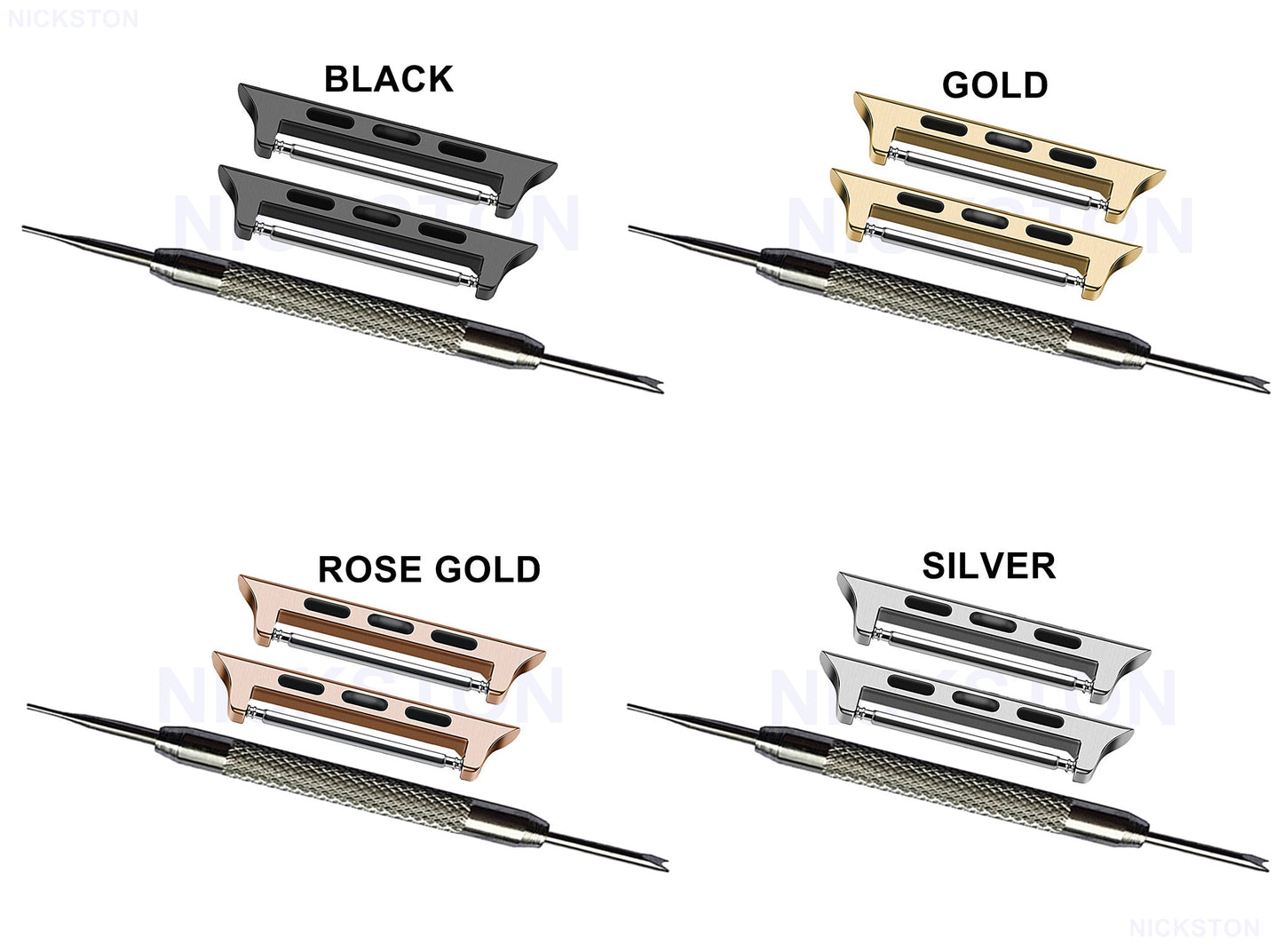 Apple Watch Band Strap Adapter Spring Bar Connectors for iWatch 38 40 41 42 44 45mm 49mm Ultra 2 9 8 7 SE 6 5 4 3 2 1 Rose Gold Silver Black