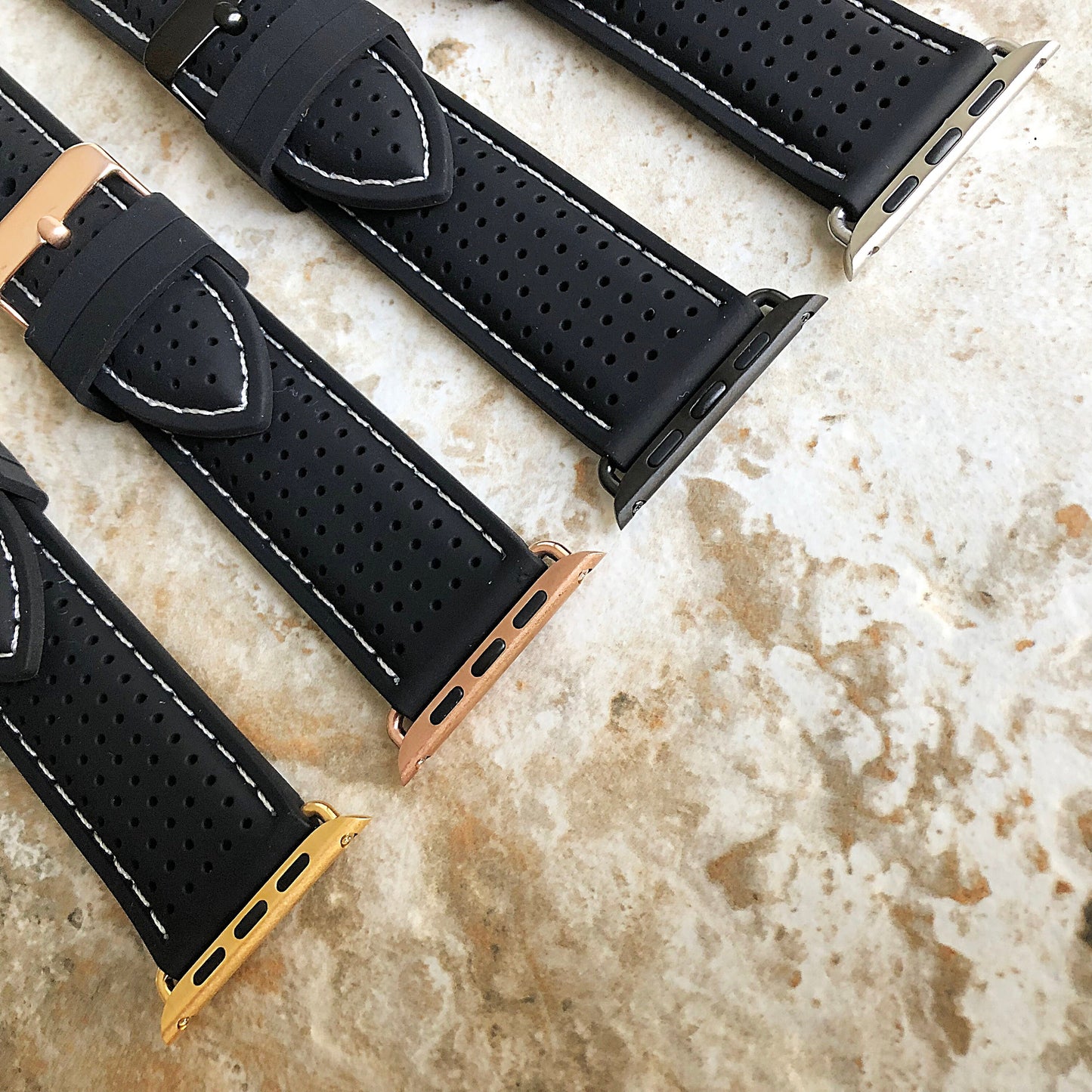 Apple New Luxury Sports Band for iWatch Ultra 2 9 8 7 SE 6 5 4 3 2 1 Series 38mm 40 41mm 42mm 44mm 45mm 49mm Modern Rubber Silicone Strap BL