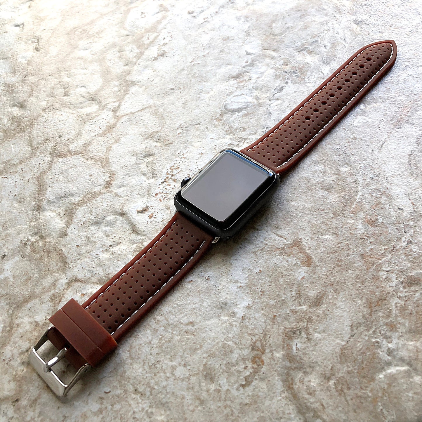 Apple New Soft Brown Band for iWatch All Series 38mm 40mm 41mm 42mm 44mm 45mm 49mm Rubber Luxury Sports Modern Silicone Strap Quick Release
