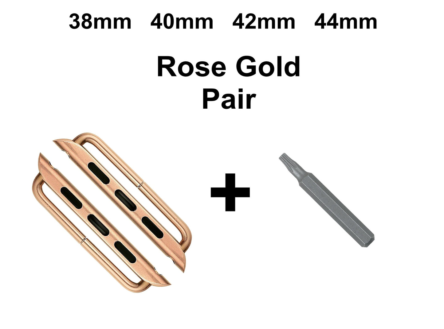 Apple Rose Gold Silver Black Band Adapters for iWatch All Series 38mm 40mm 41mm 42mm 44mm 45mm 49mm Case Pair Lugs Connector Strap Star Tool