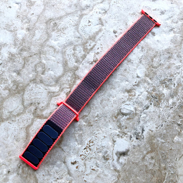 Apple Signal Red Sports Loop Hook Band Strap for iWatch 38mm 40mm 41mm Case 1 2 3 4 5 6 SE 7 8 9 Series Edition Breathable Soft Nylon Weave