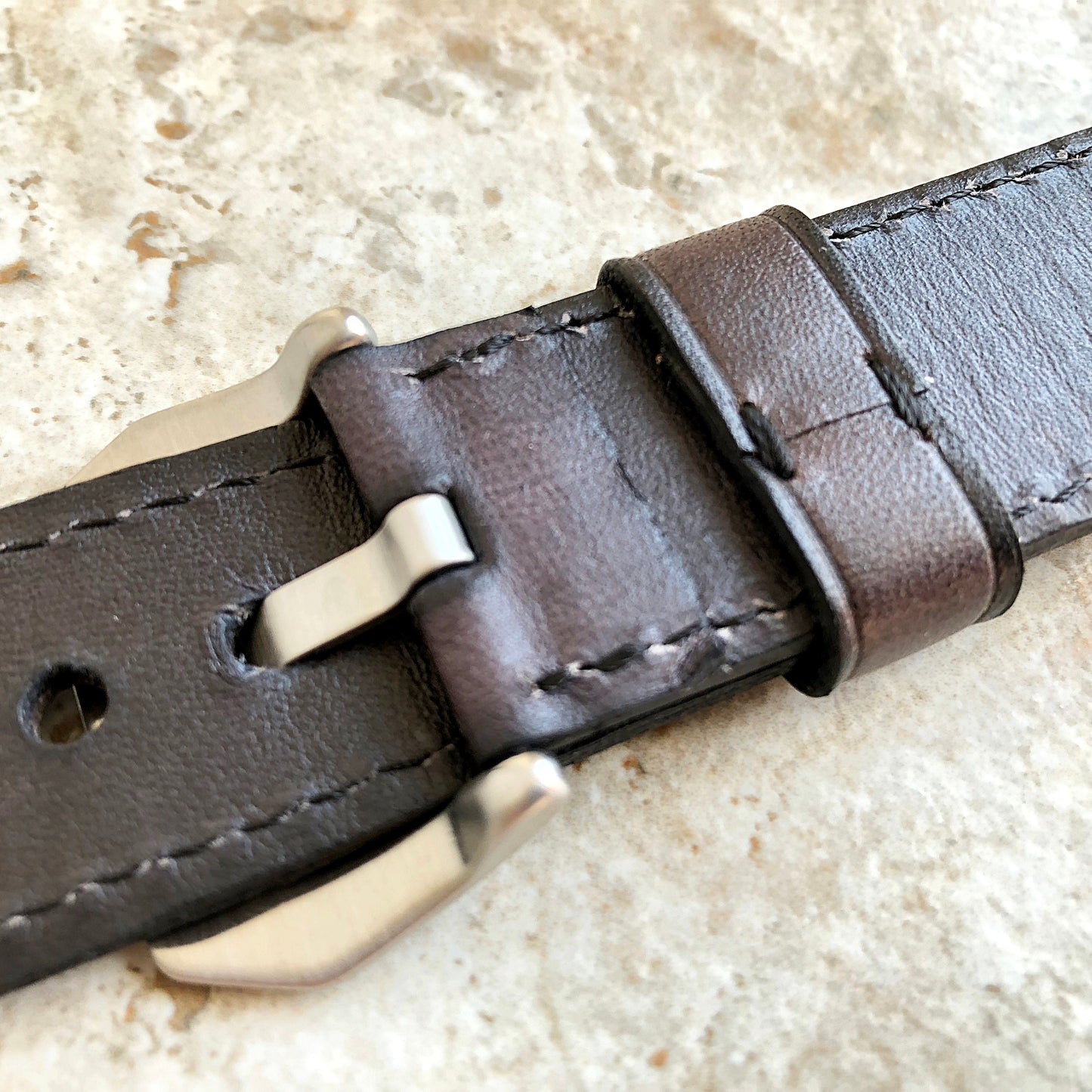 Apple Dark Brown Stitched Leather Band Strap Compatible with iWatch Ultra 2 9 8 7 SE 6 5 4 3 2 1 Bracelet 38mm 40mm 41mm 42mm 44mm 45mm 49mm
