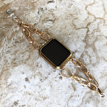 Apple Watch Ultra 2 9 8 7 SE 6 5 4 3 2 1 Gold and Silver Color Bracelet for iWatch 38mm 40mm 41mm 42mm 44mm 45mm 49mm Band Chain Oval Links