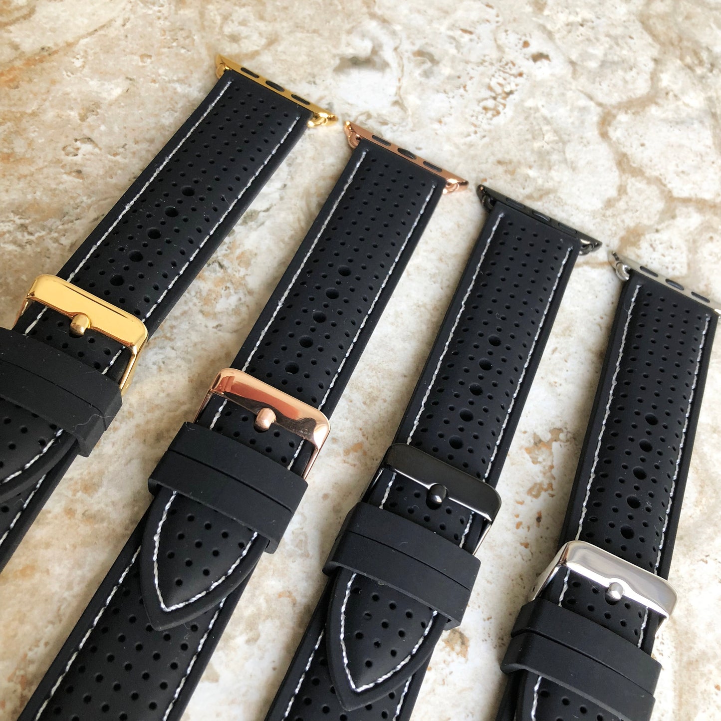 Apple New Luxury Sports Band for iWatch Ultra 2 9 8 7 SE 6 5 4 3 2 1 Series 38mm 40 41mm 42mm 44mm 45mm 49mm Modern Rubber Silicone Strap BL