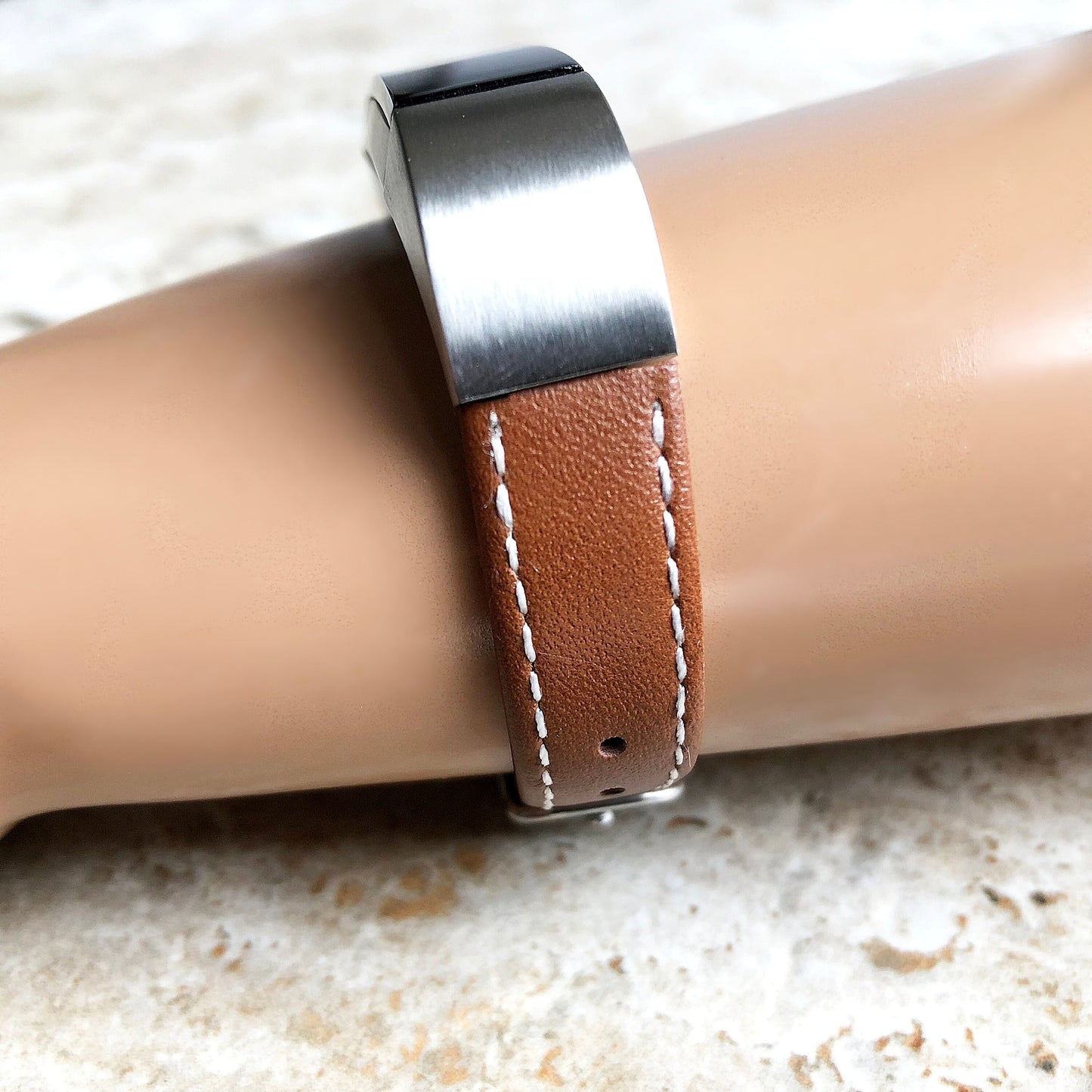 Fitbit Alta HR Unisex Elegant Stylish Soft Leather Band Strap with Stitching Details Quick Release Adapters Included Ready to Attach LSM