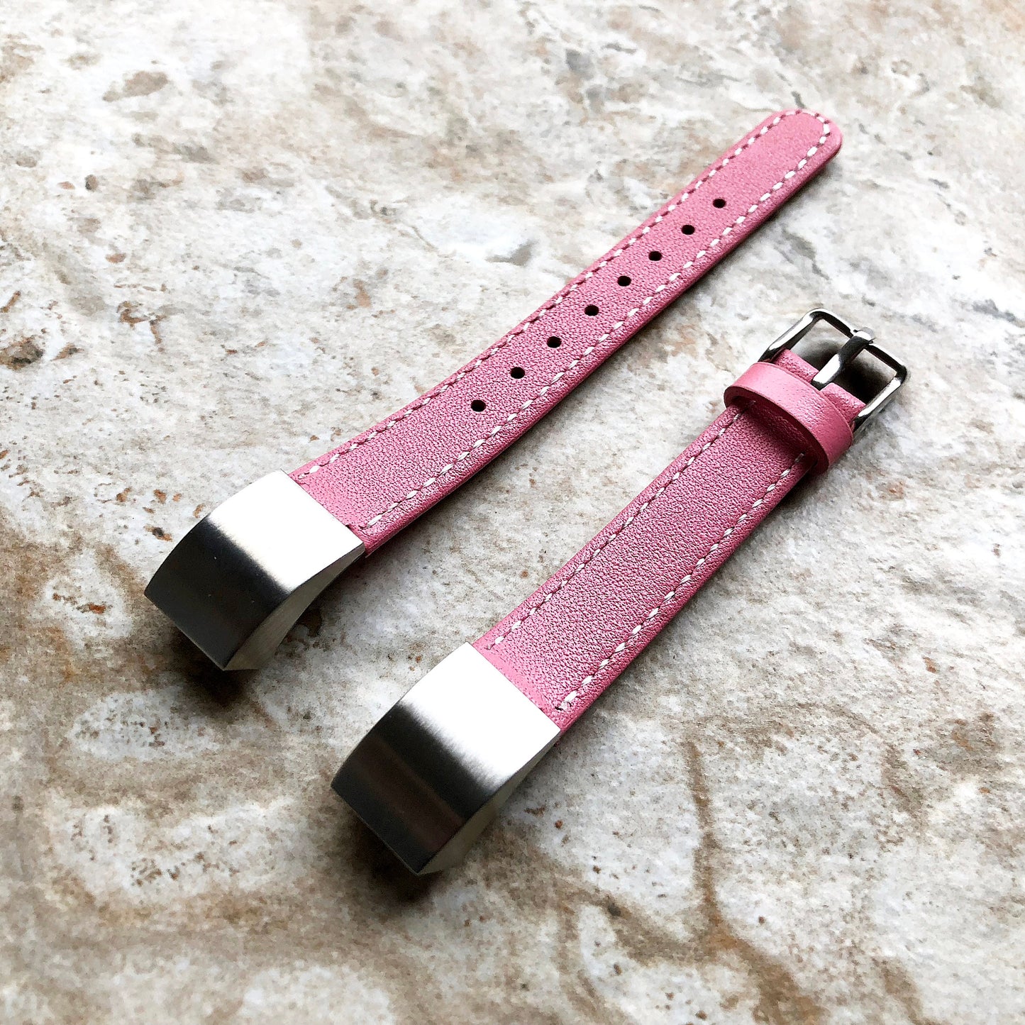 Fitbit Alta HR Unisex Modern Elegant Soft Leather Band Strap with Stitching Details Quick Release Adapters Included Ready to Attach SML