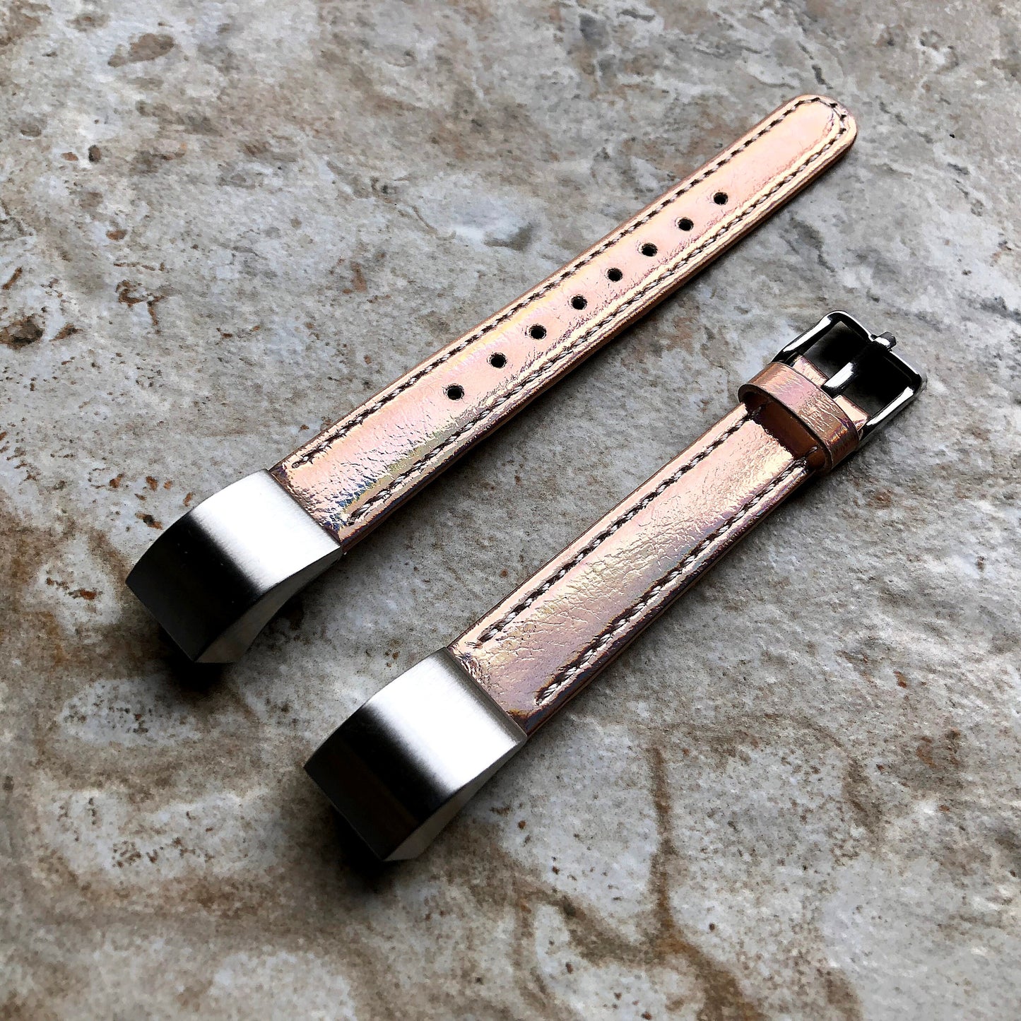 Fitbit Alta HR Chameleon Stylish Unisex Soft Leather Band Strap with Stitching Details Quick Release Adapters Included Ready to Attach