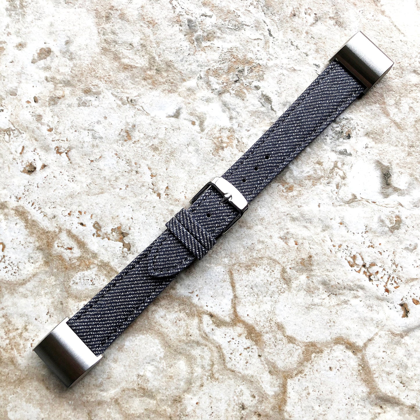 Fitbit Charge 6 5 4 3 JD-CH Soft Leather Jeans Band Strap for Fitness Tracker Replacement Wristband Bracelet with Adapters Quick Release