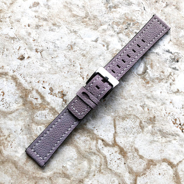 18mm Width Purple Soft Leather Watch Strap Band Stitched for Wrist Hand Watches - Quick Release Pins Included Easy and Ready to Attach