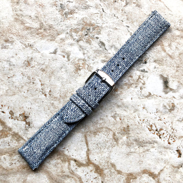 18mm Width Jeans JLB Soft Leather Watch Strap Band Stitched for Wrist Hand Watches - Quick Release Pins Included Easy and Ready to Attach