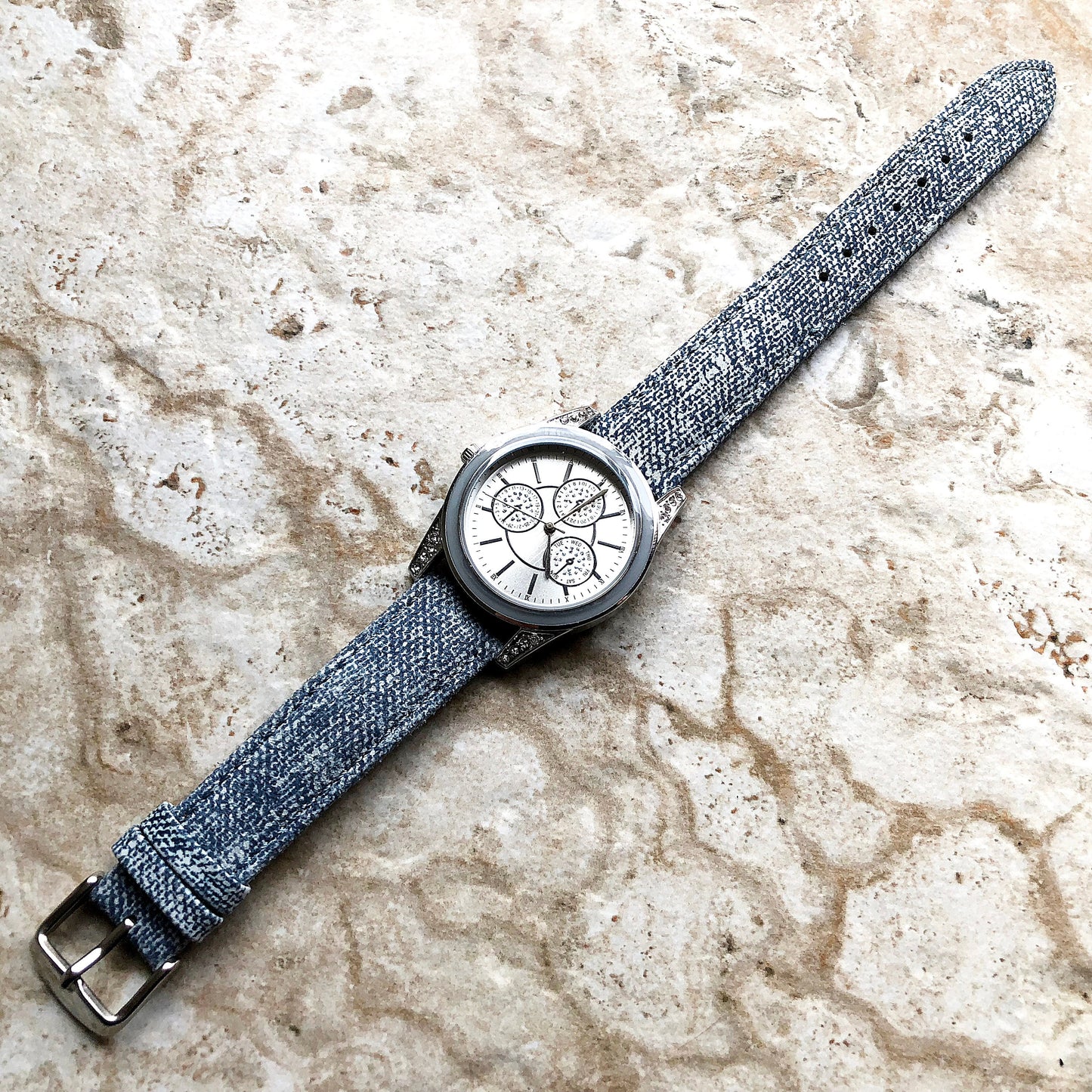 18mm Width Jeans JLB Soft Leather Watch Strap Band Stitched for Wrist Hand Watches - Quick Release Pins Included Easy and Ready to Attach