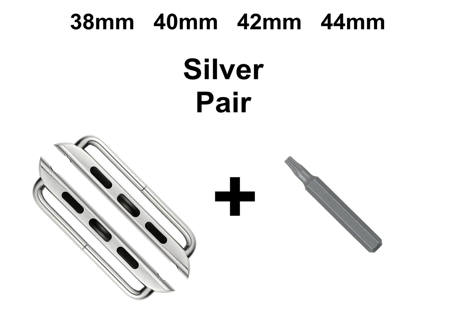 Apple Rose Gold Silver Black Band Adapters for iWatch All Series 38mm 40mm 41mm 42mm 44mm 45mm 49mm Case Pair Lugs Connector Strap Star Tool