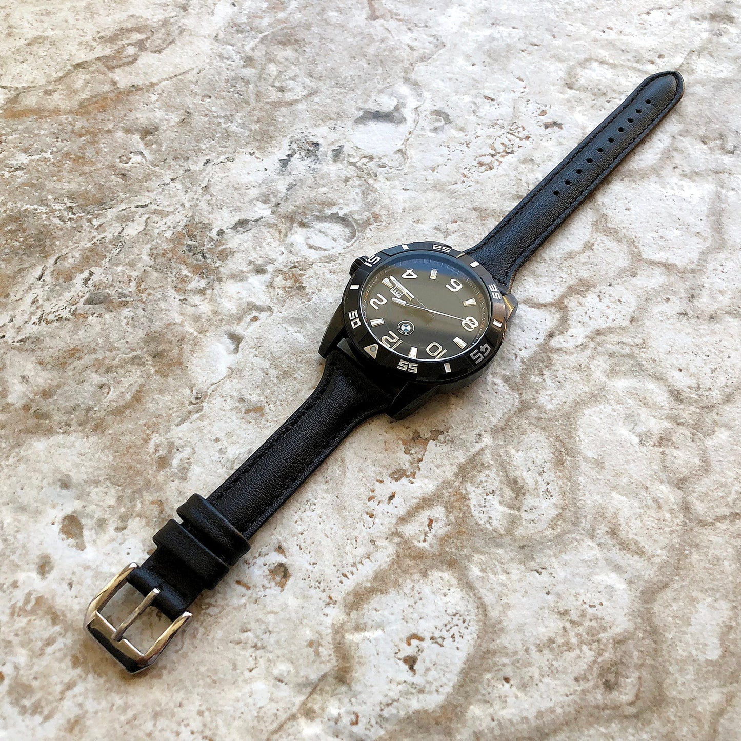 22mm Black Slim and Elegant Soft Leather Watch Strap Band for Wrist Hand Watches - Quick Release Pins Included Easy and Ready to Attach