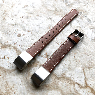 Fitbit Alta HR Unisex Elegant Stylish Soft Leather Band Strap with Stitching Details Quick Release Adapters Included Ready to Attach LSM