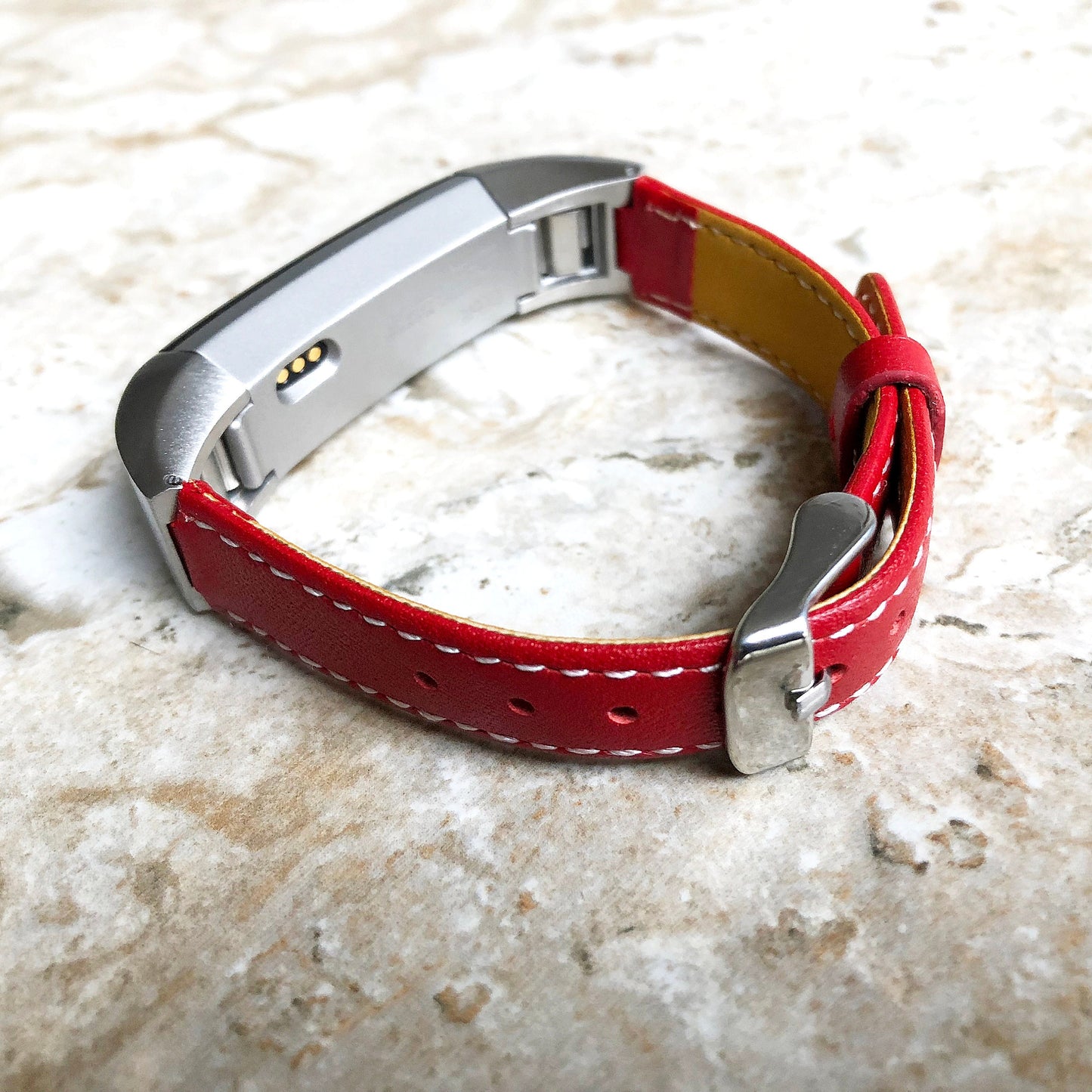 Fitbit Alta HR Classic Modern Elegant Soft Leather Band Strap with Stitching Details Quick Release Adapters Included Ready to Attach SLM