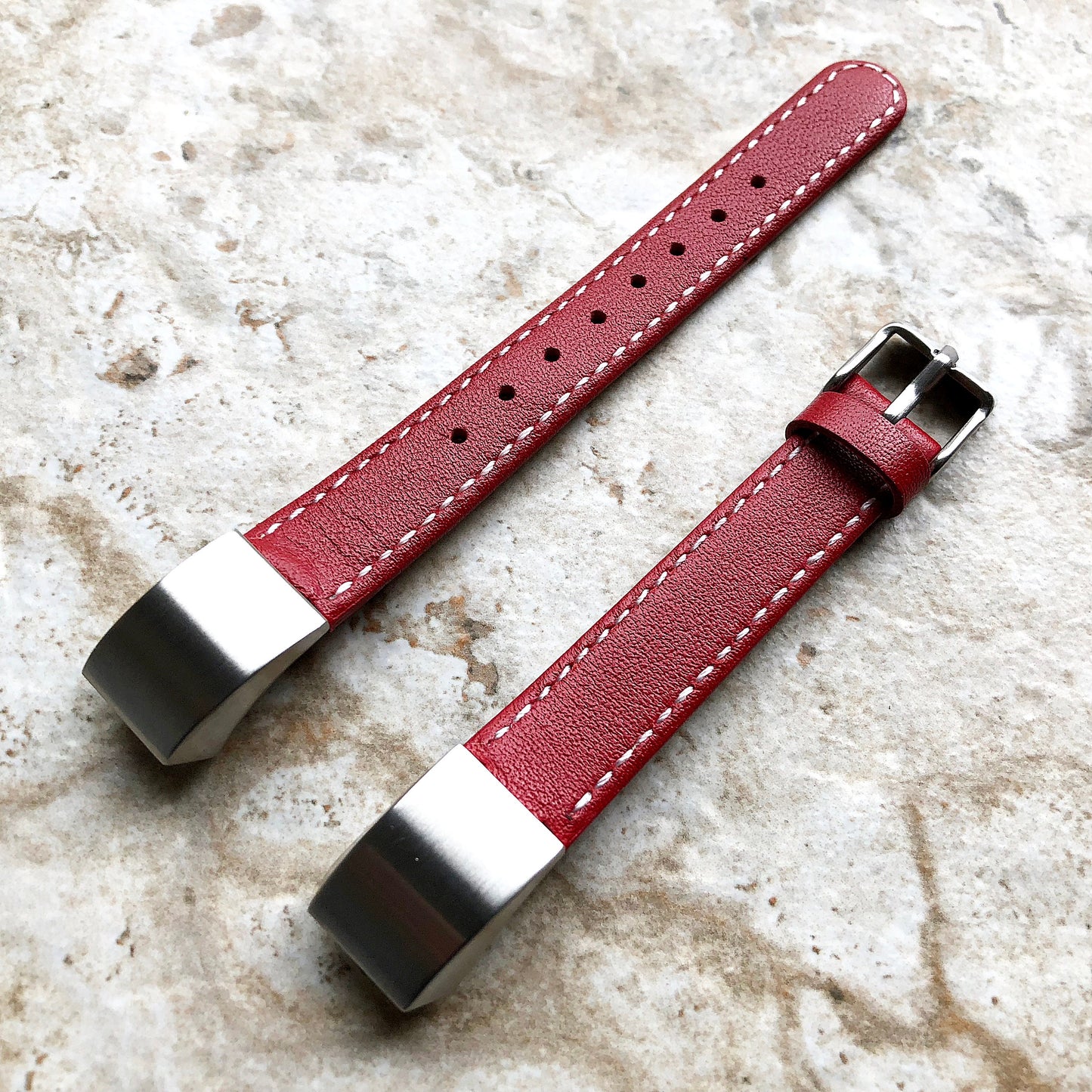 Fitbit Alta HR Classic Modern Elegant Soft Leather Band Strap with Stitching Details Quick Release Adapters Included Ready to Attach SLM