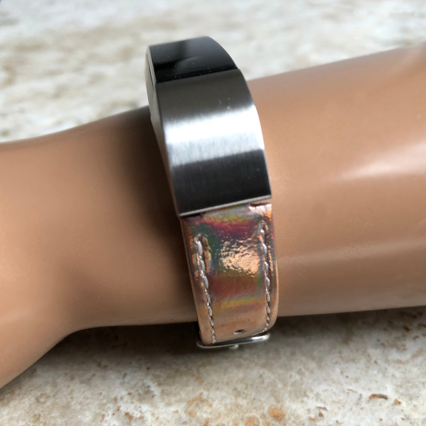 Fitbit Alta HR Chameleon Stylish Unisex Soft Leather Band Strap with Stitching Details Quick Release Adapters Included Ready to Attach