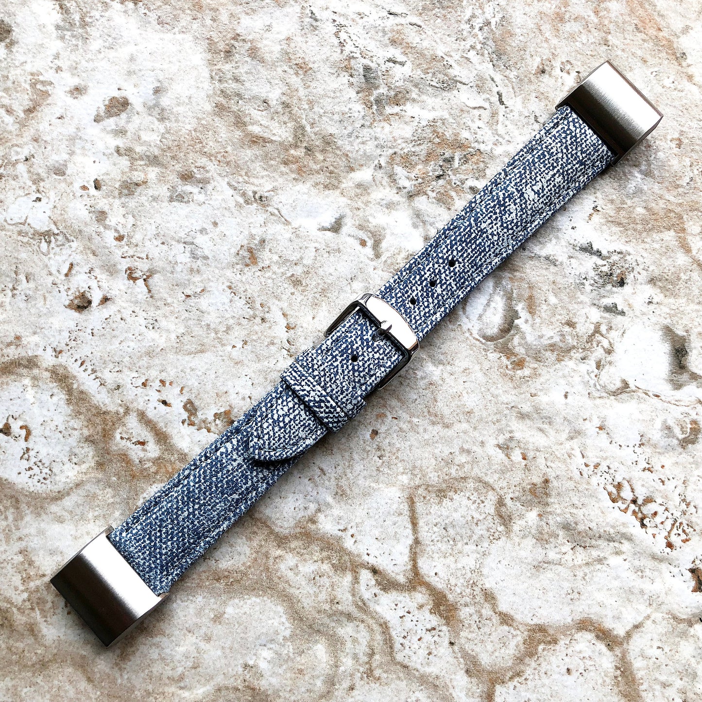 Fitbit Charge 2 JLB-CH2 Soft Leather Jeans Band Strap Compatible with Fitness Tracker Replacement Wristband Bracelet Adapters Quick Release
