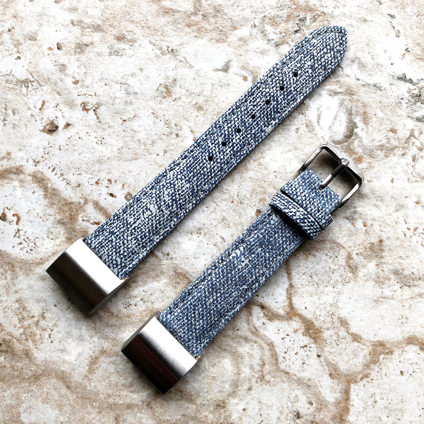 Fitbit Charge 6 5 4 3 JLB Soft Leather Jeans Band Strap for Fitness Tracker Replacement Wristband Bracelet Adapters Quick Release Connectors