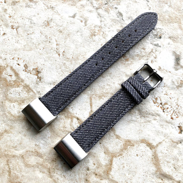 Fitbit Charge 6 5 4 3 JD-CH Soft Leather Jeans Band Strap for Fitness Tracker Replacement Wristband Bracelet with Adapters Quick Release