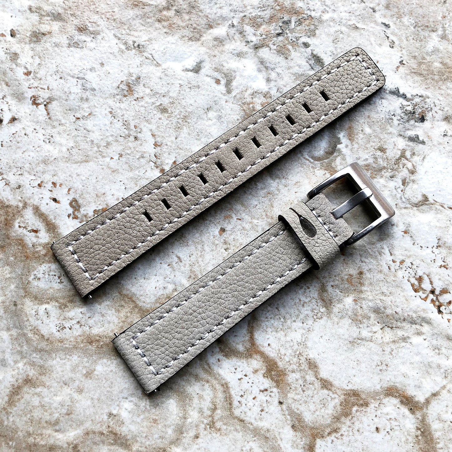 Garmin Gray Suede Stitched Band for D2 Delta S Instinct 2S Descent Mk2S Mk3 Mk3i 43mm Approach S70 42mm Leather Quick Fit Watch Strap A20B18