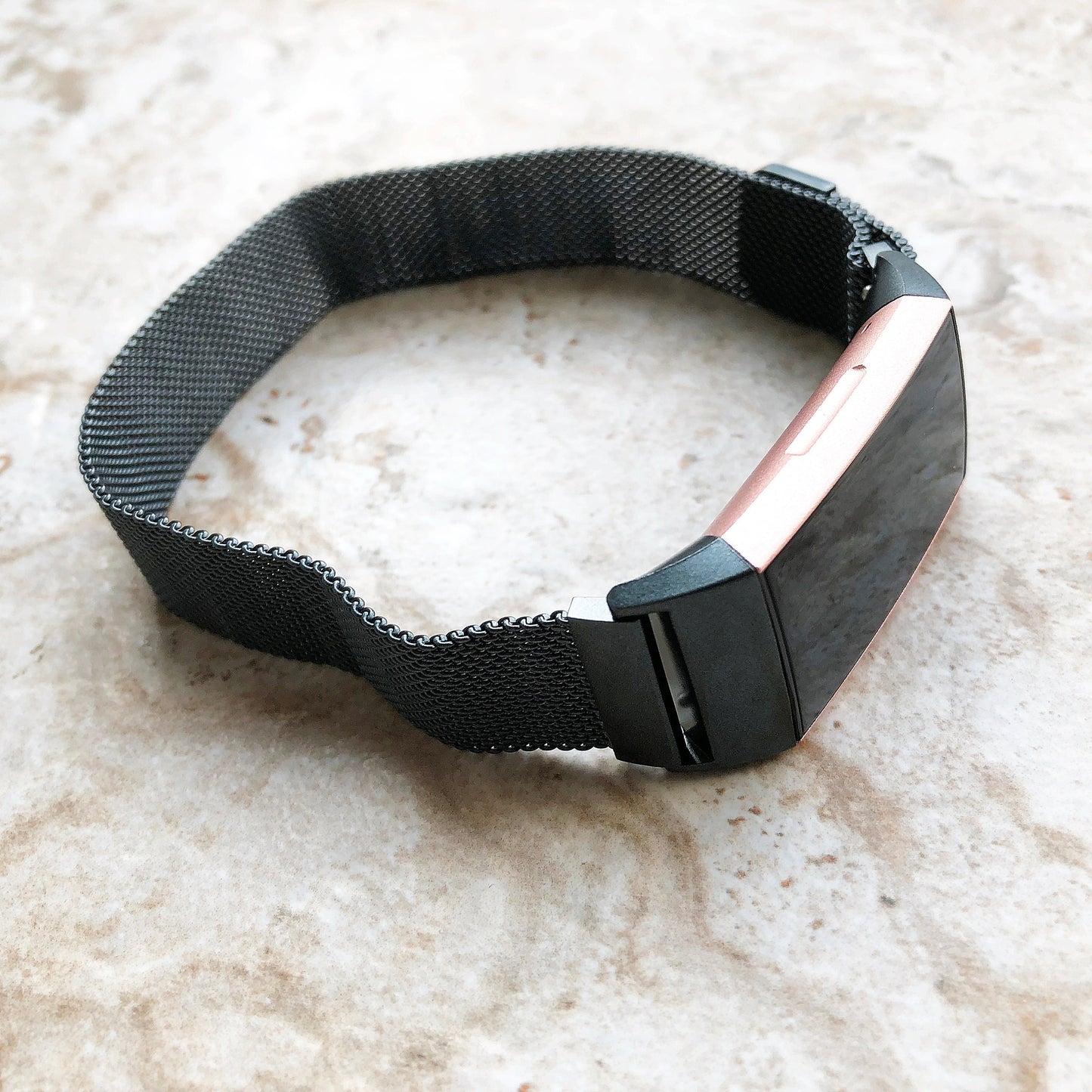 Fitbit Charge 6 5 4 3 2 Stainless Steel Band 18mm 19mm for Fitness Tracker Watches Breathable Adjustable Milanese Strap Magnetic Closure