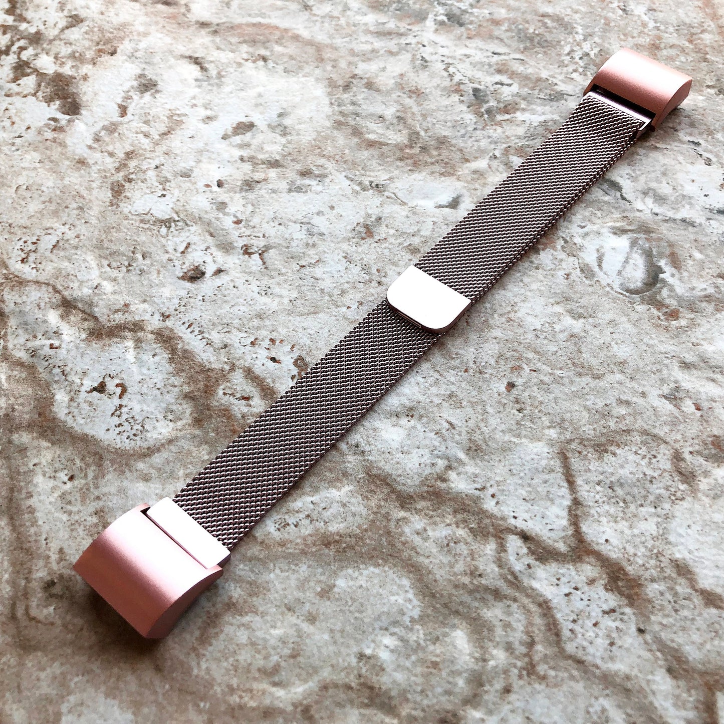 Fitbit Charge 2 3 4 Pink Rose Gold Color Compatible with Fitness Tracker Stainless Steel Adjustable Milanese Band Strap Magnetic Closure