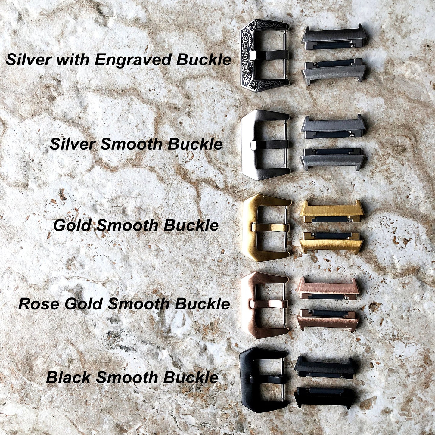 Fitbit Ionic Green Yellow Tooled Embossed Handmade Leather Bracelet for Watch Band Strap with Quick Release Adapters Silver Rose Gold Black