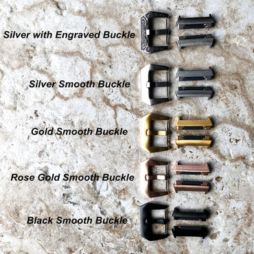 Fitbit Ionic Dark Brown Tooled Embossed Handmade Leather Bracelet for Watch Band Strap with Quick Release Adapters Silver Rose Gold Black