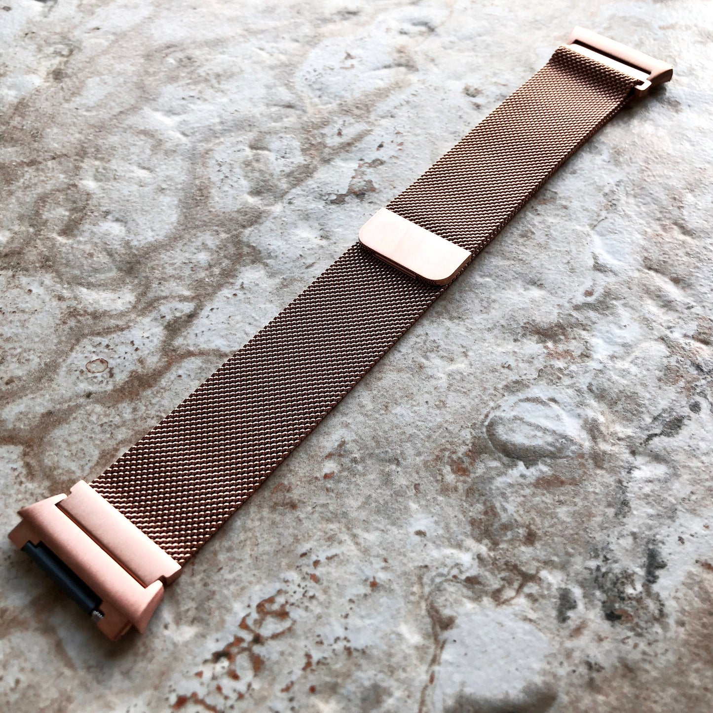 Fitbit Ionic Modern Rose Gold Color Stainless Steel Adjustable Milanese Loop Mesh Band Strap for Watch Band Strap w Quick Release Adapters