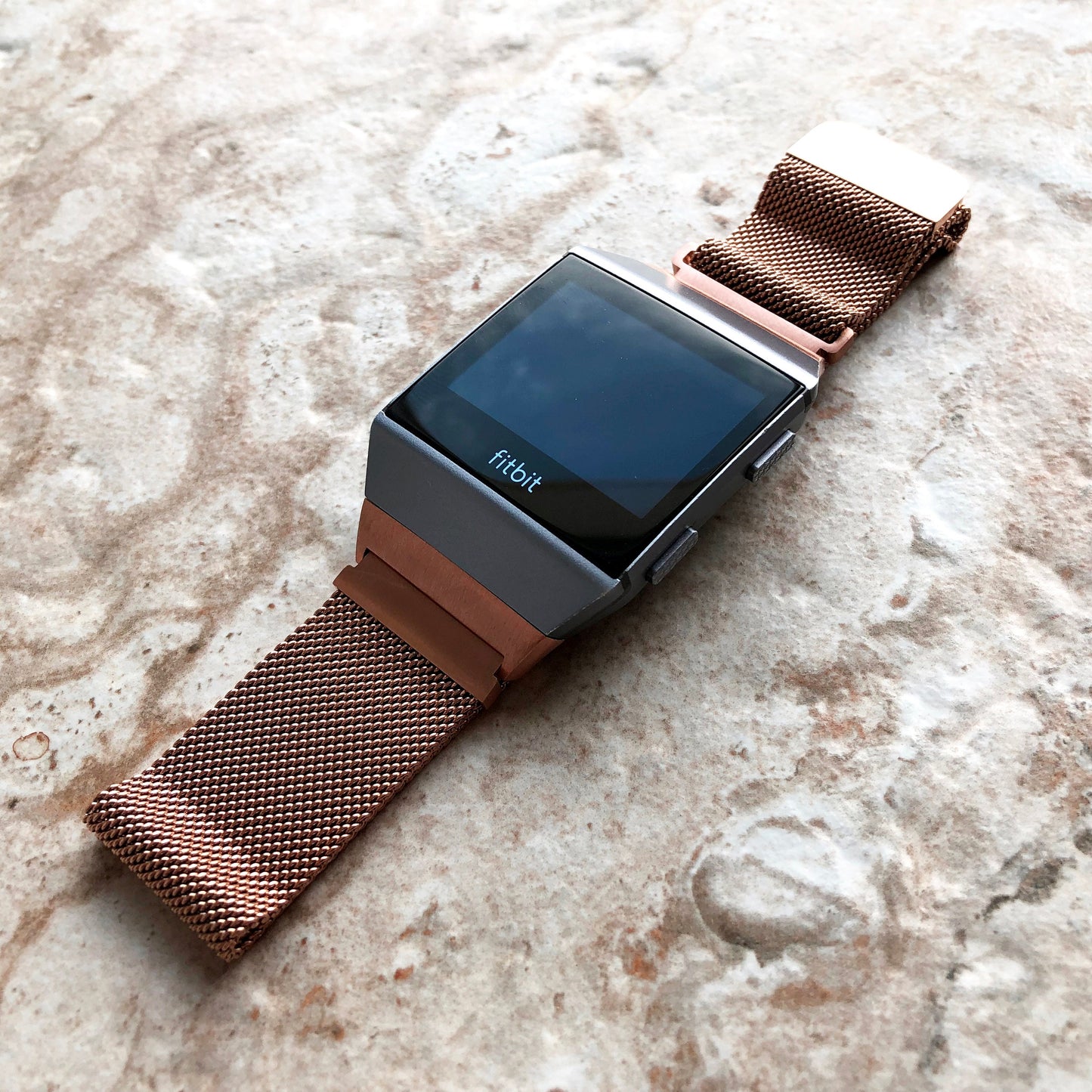Fitbit Ionic Modern Rose Gold Color Stainless Steel Adjustable Milanese Loop Mesh Band Strap for Watch Band Strap w Quick Release Adapters