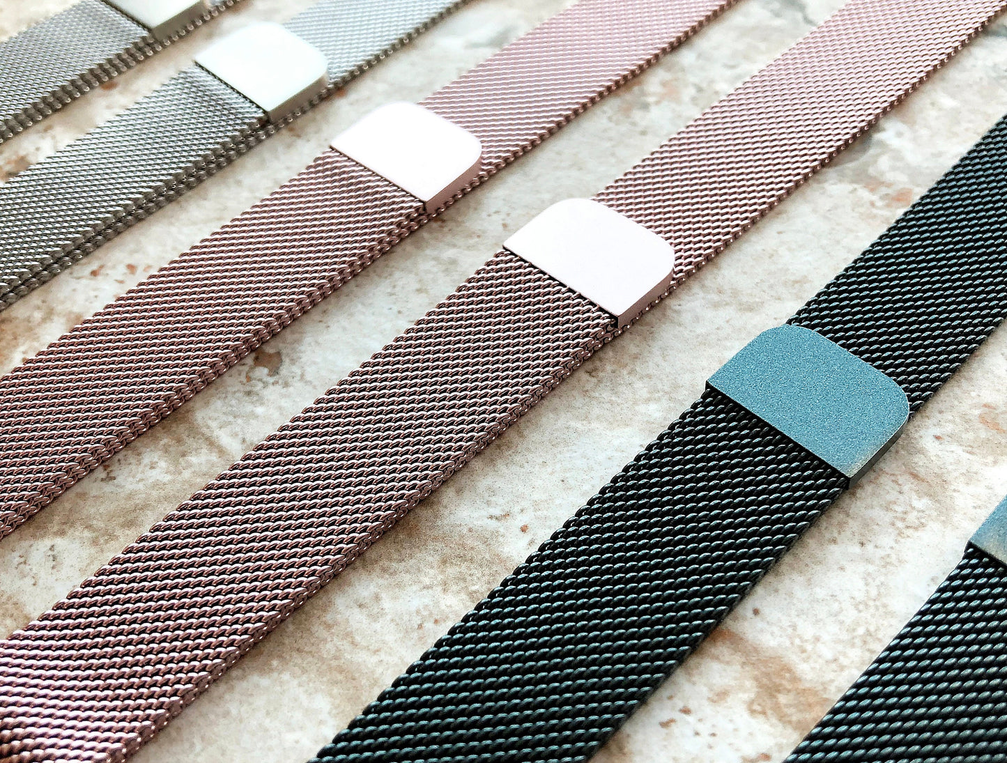 Fitbit Charge 2 3 4 5 6 Silver Color Bracelet Compatible for Fitness Tracker Stainless Steel Adjustable Milanese Band Strap Magnetic Closure