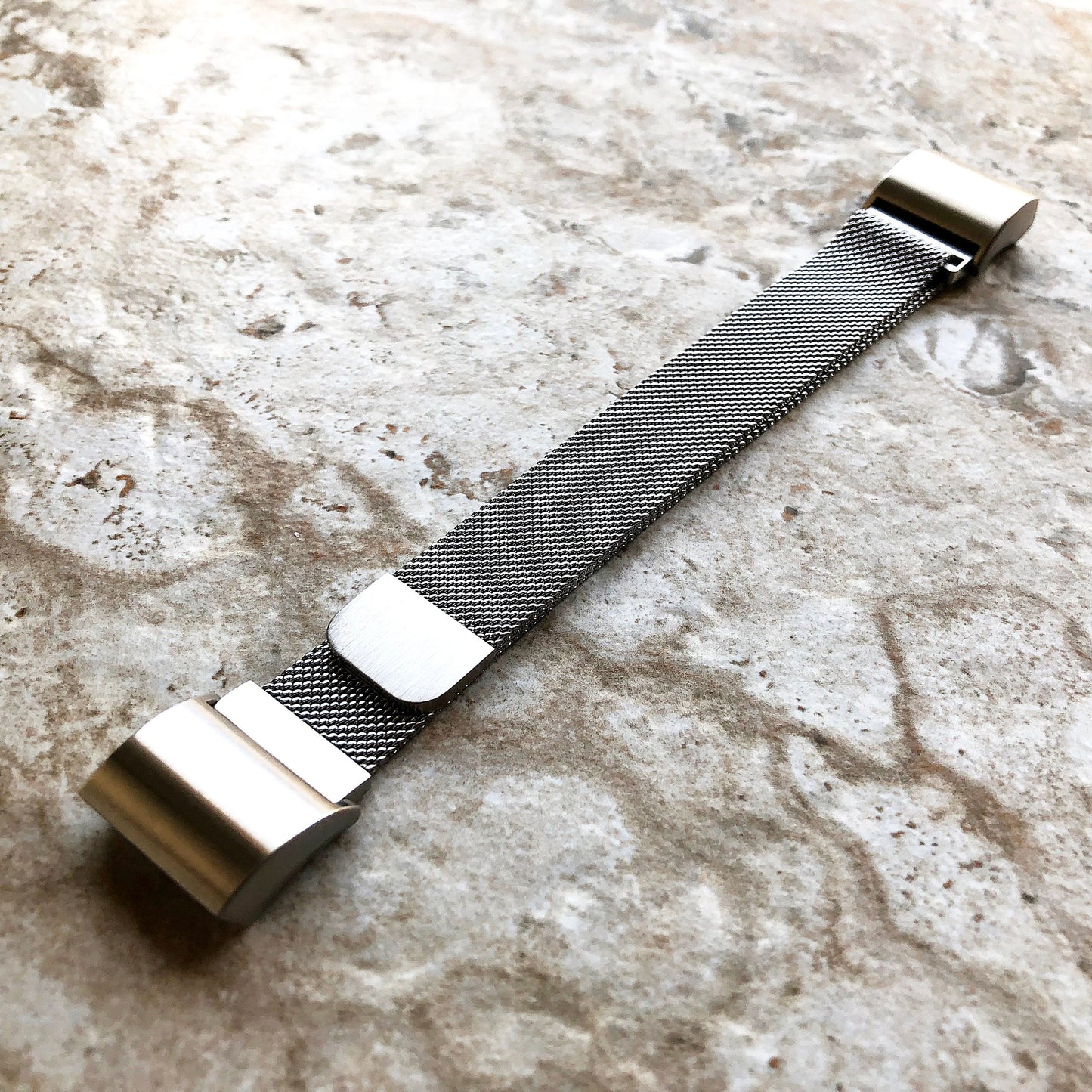 Fitbit Charge 2 3 4 5 6 Silver Color Bracelet Compatible for Fitness Tracker Stainless Steel Adjustable Milanese Band Strap Magnetic Closure