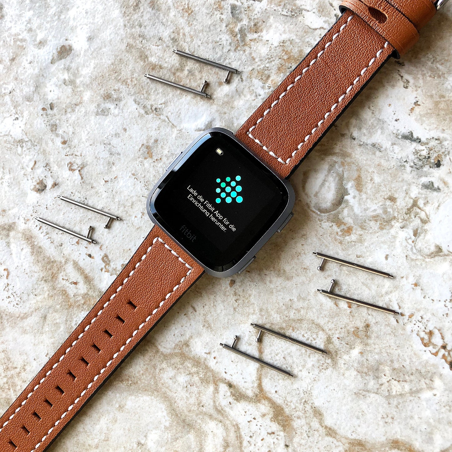 Versa 2 8pcs Set Quick Release Pins Compatible with Fitbit Smartwatch Lever Spring Bars 23mm Stainless Steel Watch Band Parts Diameter 1.5mm