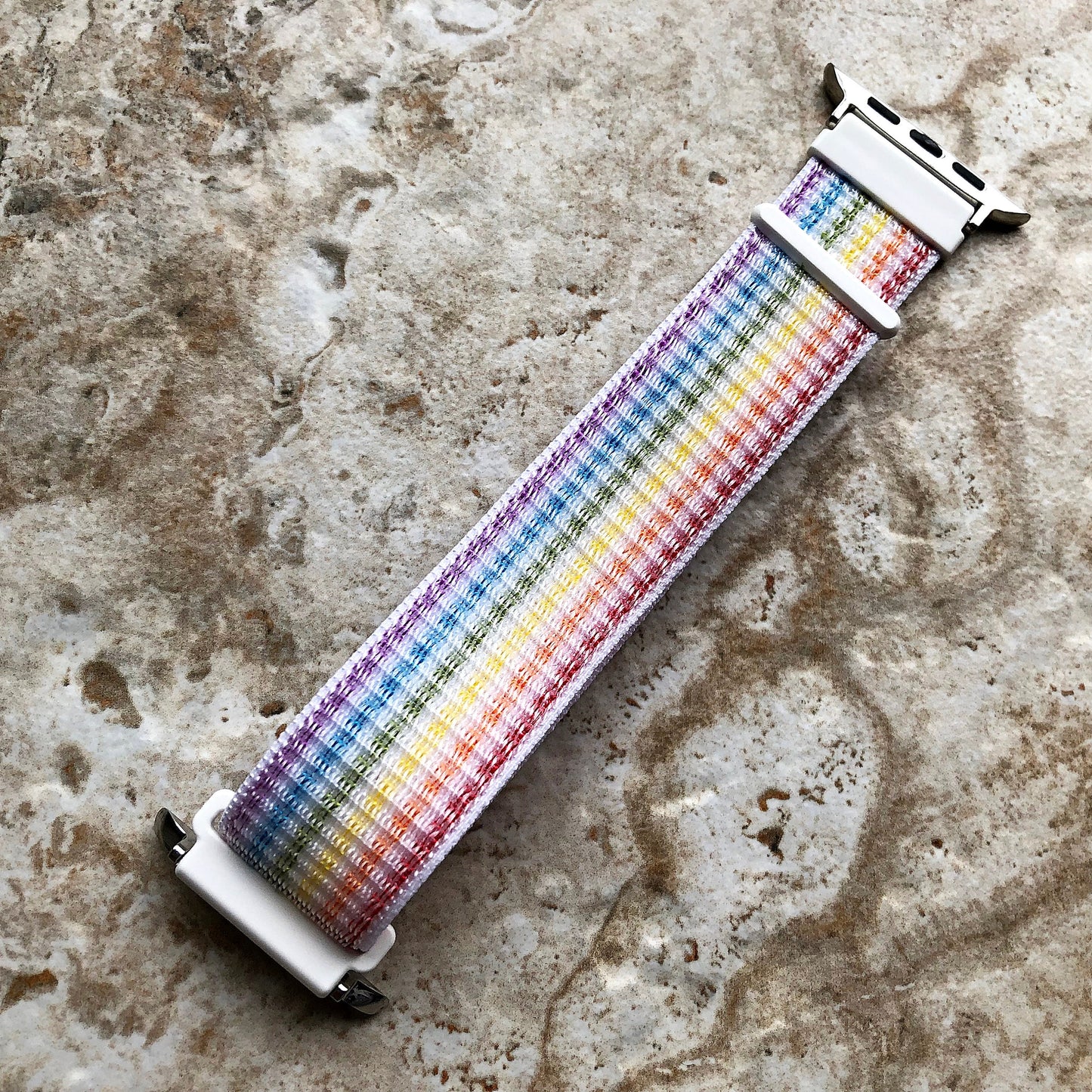 Apple Rainbow Band Loop and Hook for iWatch Ultra 2 49mm and 9 8 Series 41mm 45mm Case Adjustable Sports Strap Soft Nylon Weave Bracelet