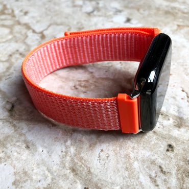 Apple Watch Spicy Orange Band Loop and Hook for iWatch All Series 38mm 40mm 41mm 42mm 44mm 45mm 49mm Sport Adjustable Strap Soft Nylon Weave